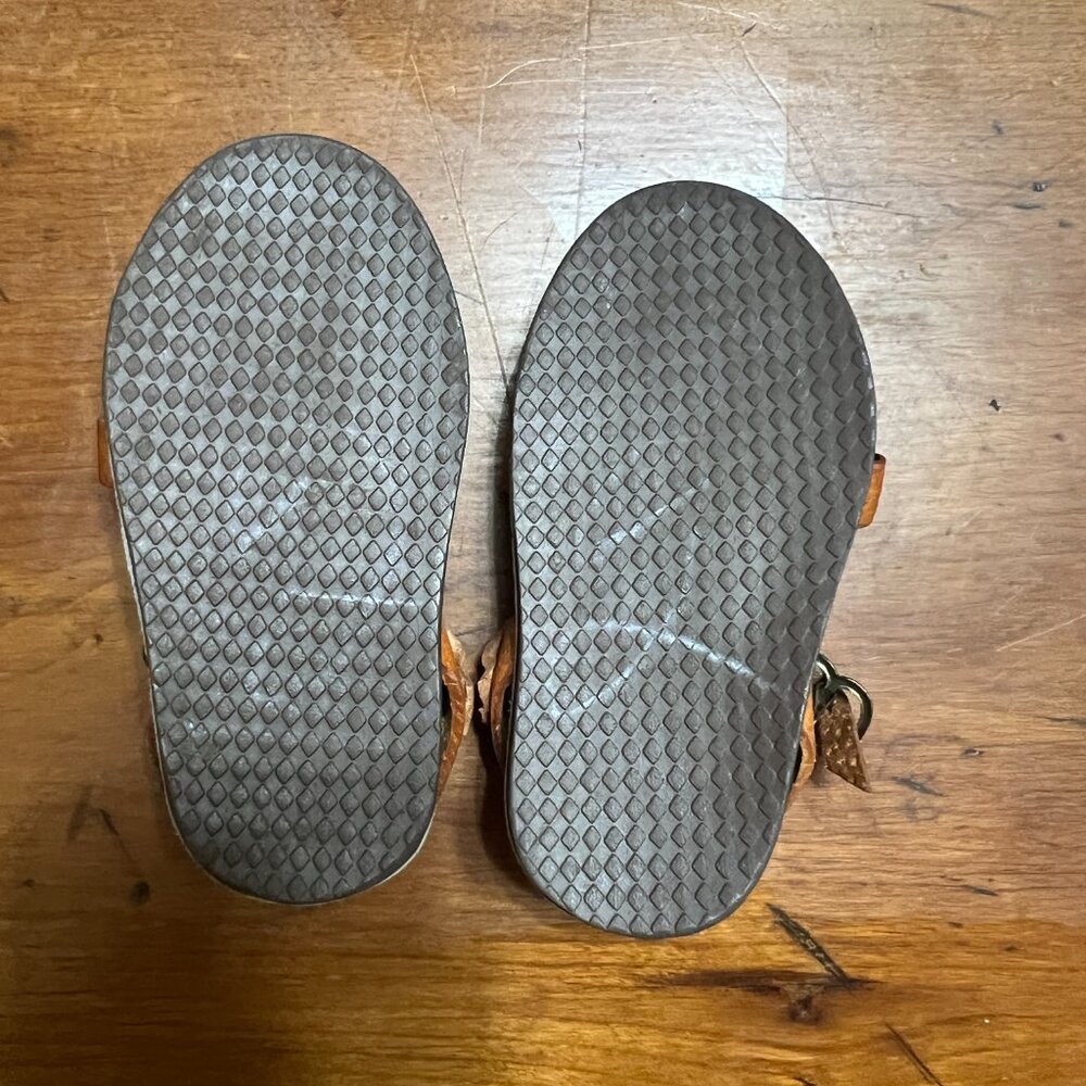 Handmade Leather Huarache Sandals Woven Straps Buckle Closure Brown Toddler Sz 2 - Picture 6 of 8